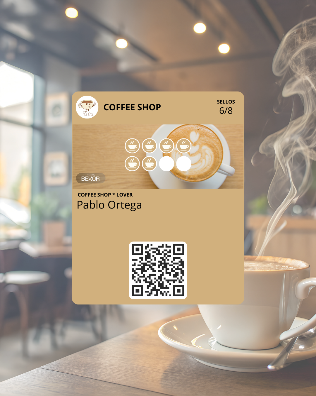 Tarjeta de lealtad digital Bexor en Apple Wallet y Google Pay - Ejemplo 3